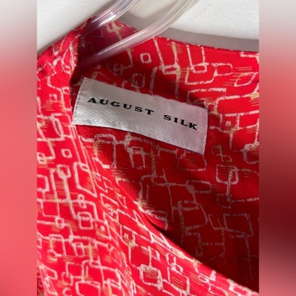 August Silk Women's Abstract Printed Boxy Blouse Top - 100% Silk - Size 3XL - Picture 2 of 7